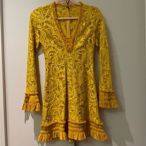 Alexis Yellow Lace Long Sleeve Dress